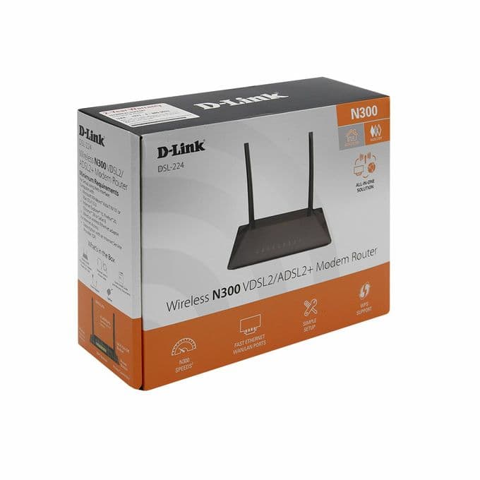 D-LINK VDSL2/ADSL2+ Wireless N300 4-port router DSL224