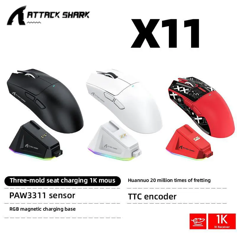 Attack Shark X11 PAW3311 22000 DPI Tri-mode