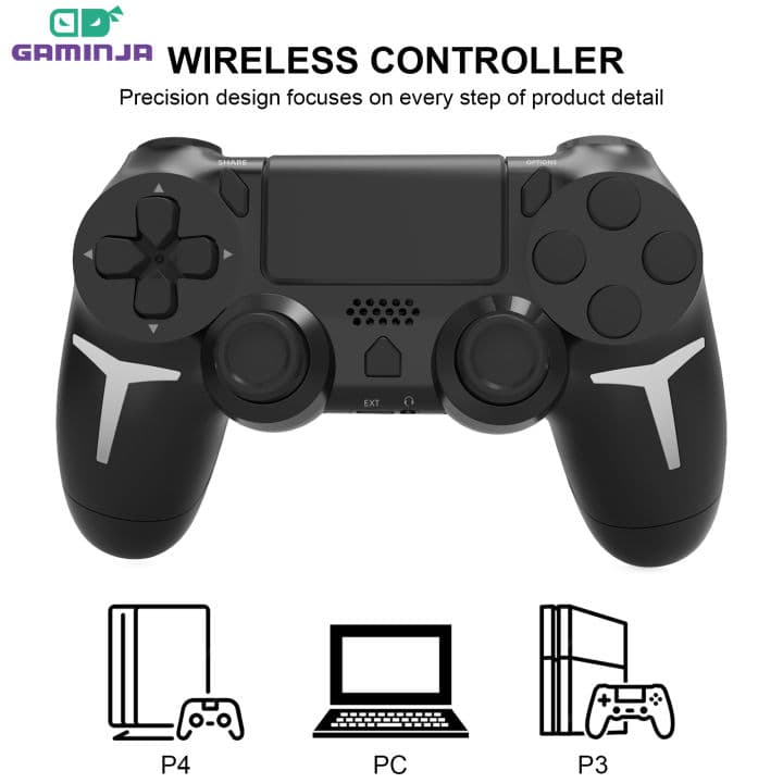 GAMINJA P412 Wireless Gamepad Bluetooth Controller for PS4/PS3/PC