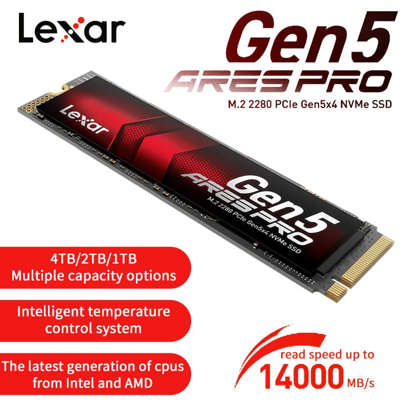 LEXAR ARES PRO 1TB M.2 PCIe 5.0 NVMe 14000 MB/S